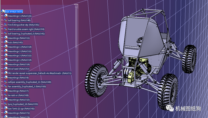 【卡丁赛车】baja ameya钢管赛车3d数模图纸 step格式