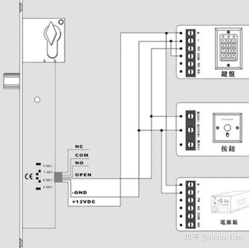 电控锁断电开锁接线图图片