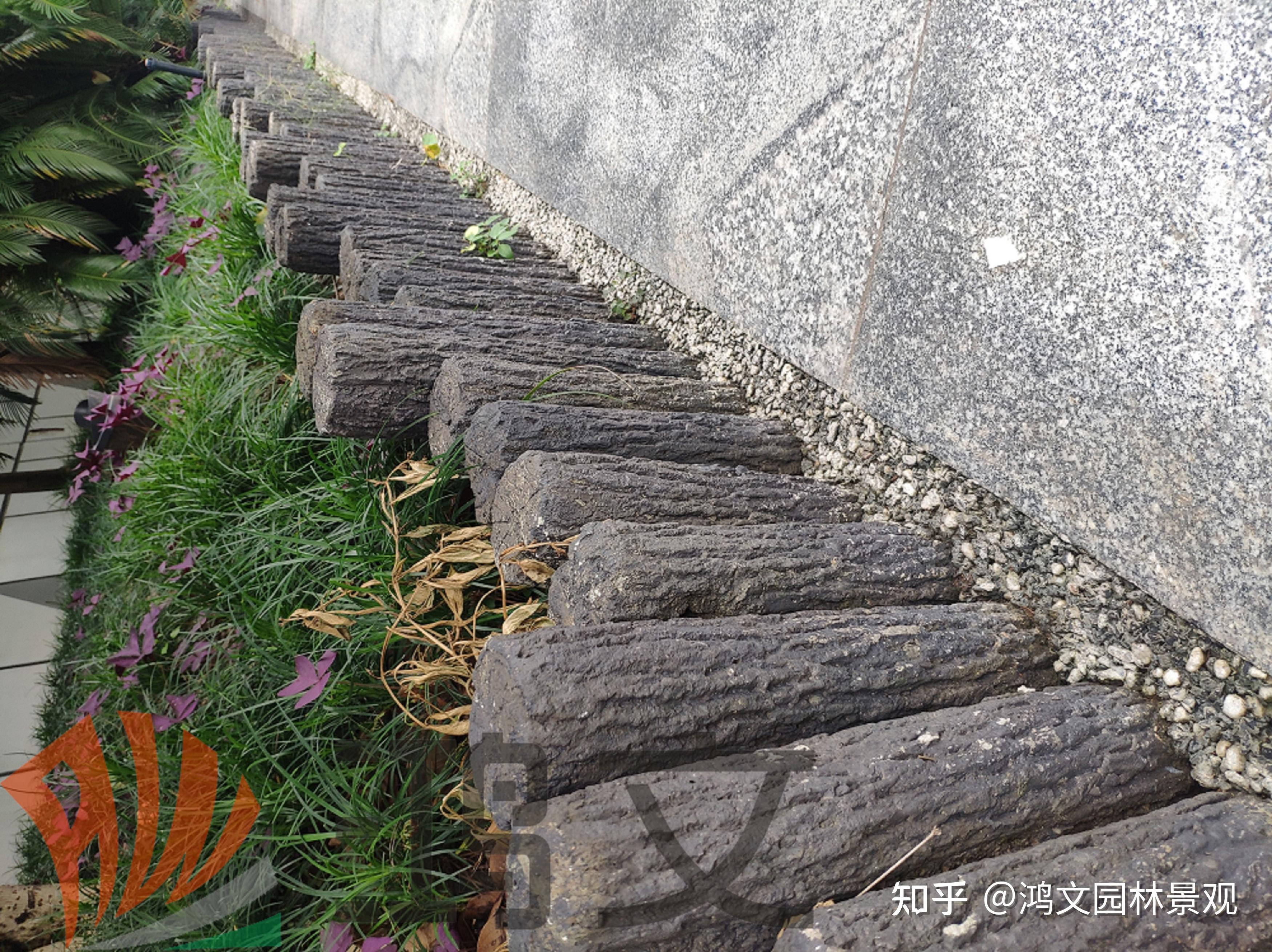鸿文园林关于仿树皮花基水泥仿木树桩你了解多少