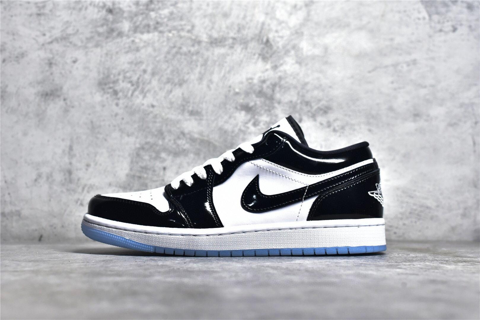 乔丹黑白漆皮 air jordan 1 low concord 康扣水晶底运动鞋 - 知乎