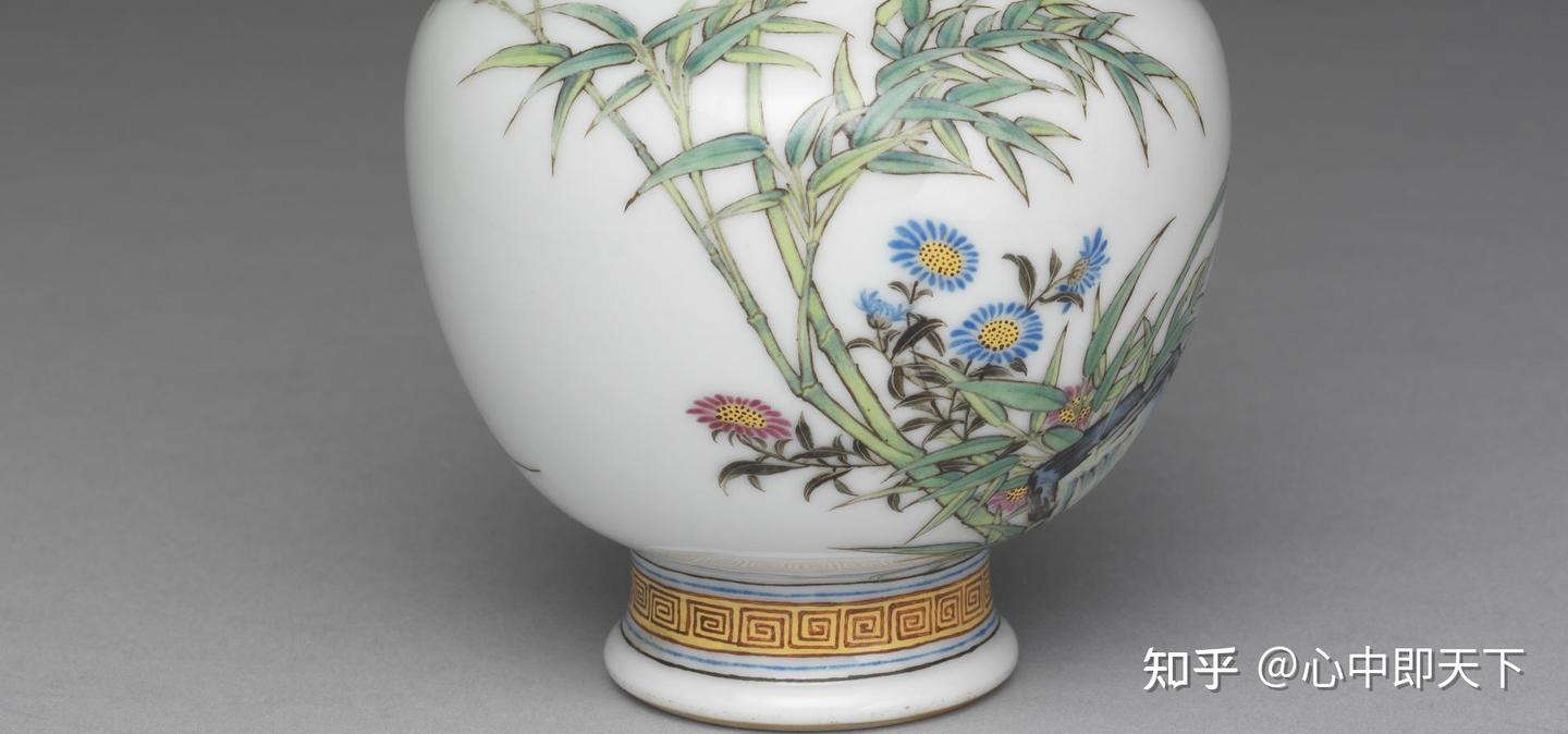 清乾隆珐琅彩兰竹双耳瓶- 知乎