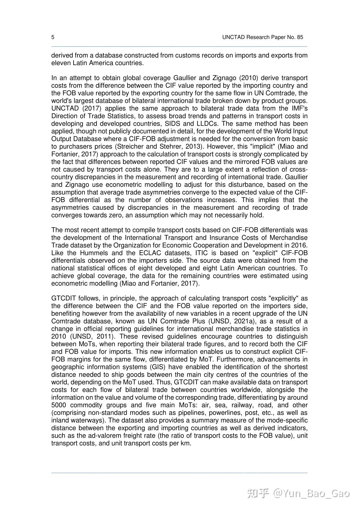 为国际贸易开发全球运输成本数据集:UNCTAD Research Paper No. 85 - 知乎
