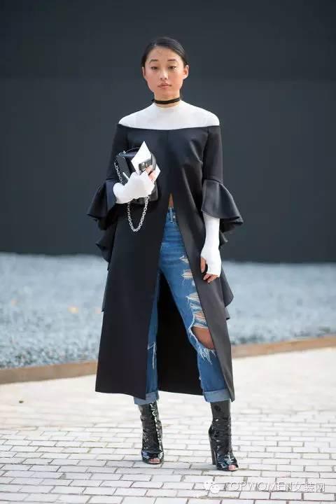 高腰牛仔裤帮你告别“圆柱民”