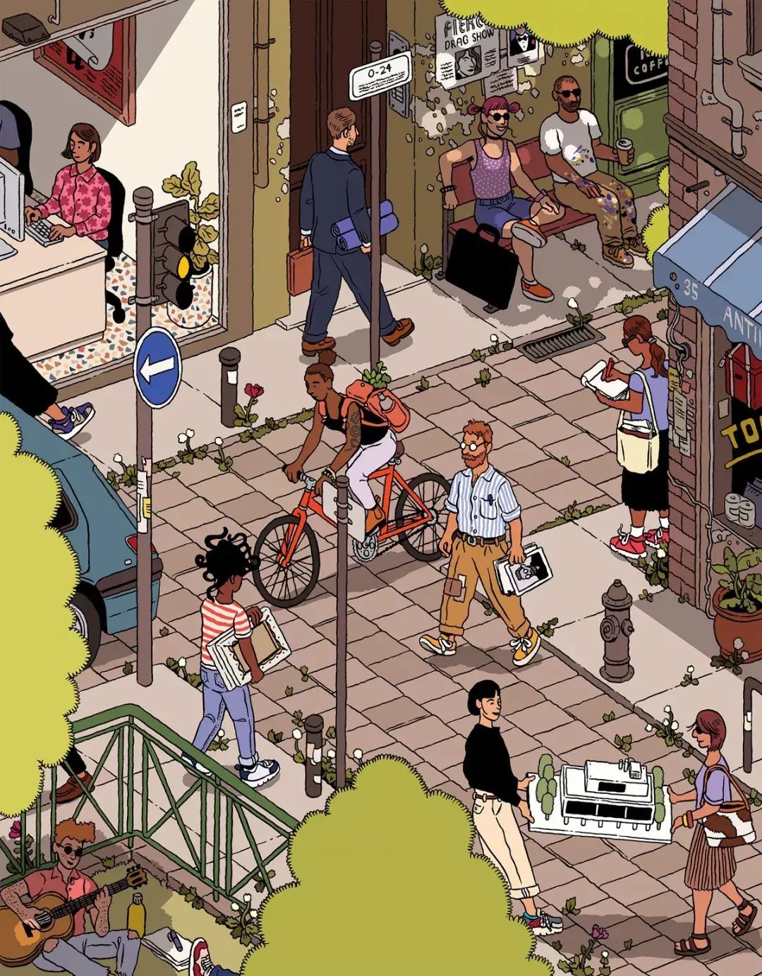 插画米兰插画师ilyamilstein上帝视角下的纽约街景