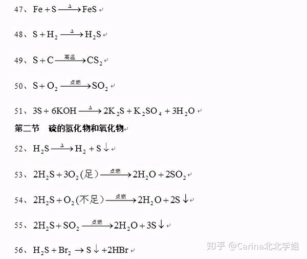 高中化学方程式大全,考点攻略版(史上最全可打印) - 知乎