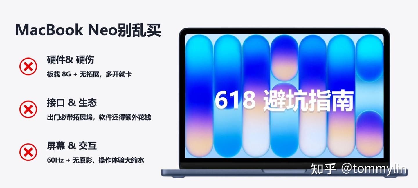 618轻薄本避坑:MacBook Neo别乱买,这些痛点普通人真扛不住