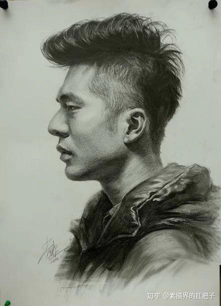 二分之一侧面素描头像步骤解析