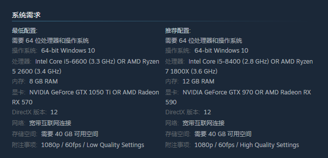 內存: 8 gb ram- 顯卡:nvidia geforce gtx 1050 tiamd radeon rx