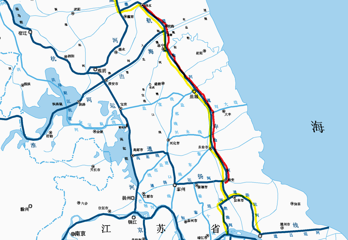 请问图中的苏北运河叫什么河什么时候修建的