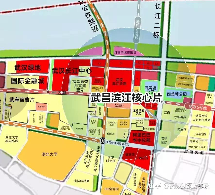 从落位图可以看出,除了商务用地,武昌滨江核心地图住宅用地已经不剩