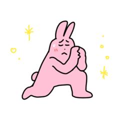 lineapp怪诞粉红兔子表情包