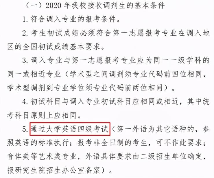 最後,在考研的調劑階段,也有部分院校會借英語水平設定調劑門檻,其中