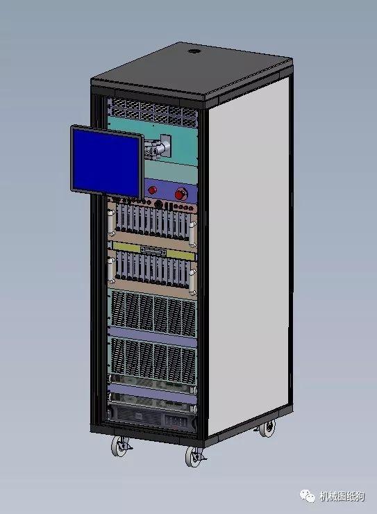 工程机械36u机柜设备图3d数模solidworks设计