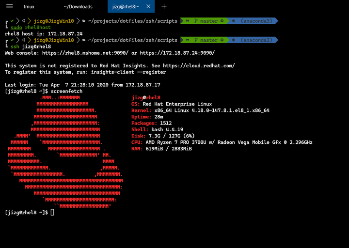 RHEL8 On Hyper V podman buildah skopeo 