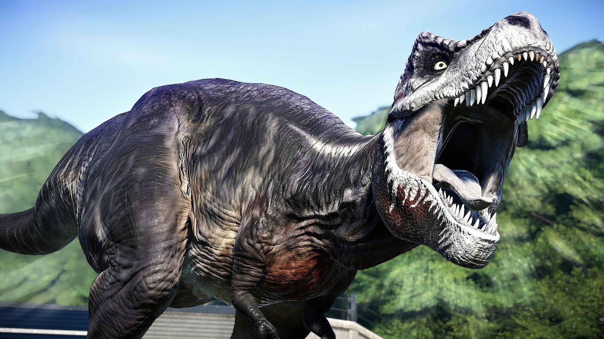 雷克斯暴龙vs异特龙侏罗纪世界进化