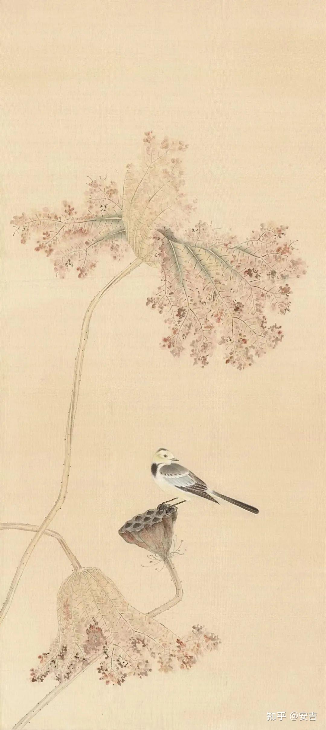 修藝堂作品,枯荷沙鳥圖