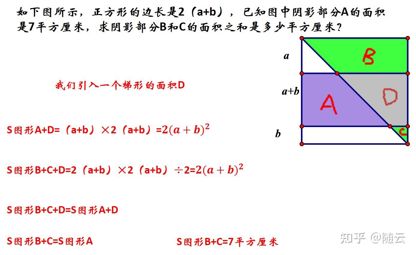 面积问题：求阴影部分B和C的面积之和是多少平方厘米 - 知乎