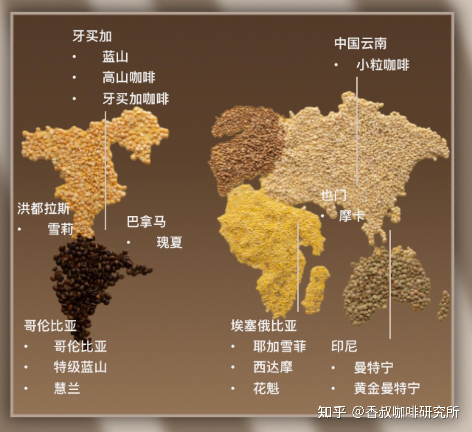 咖啡豆三大产区及风味图片