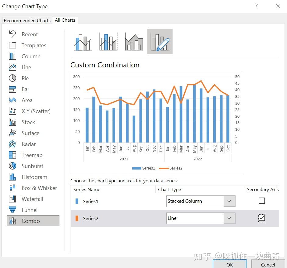 Excel how to combine a line and column chart in excel 