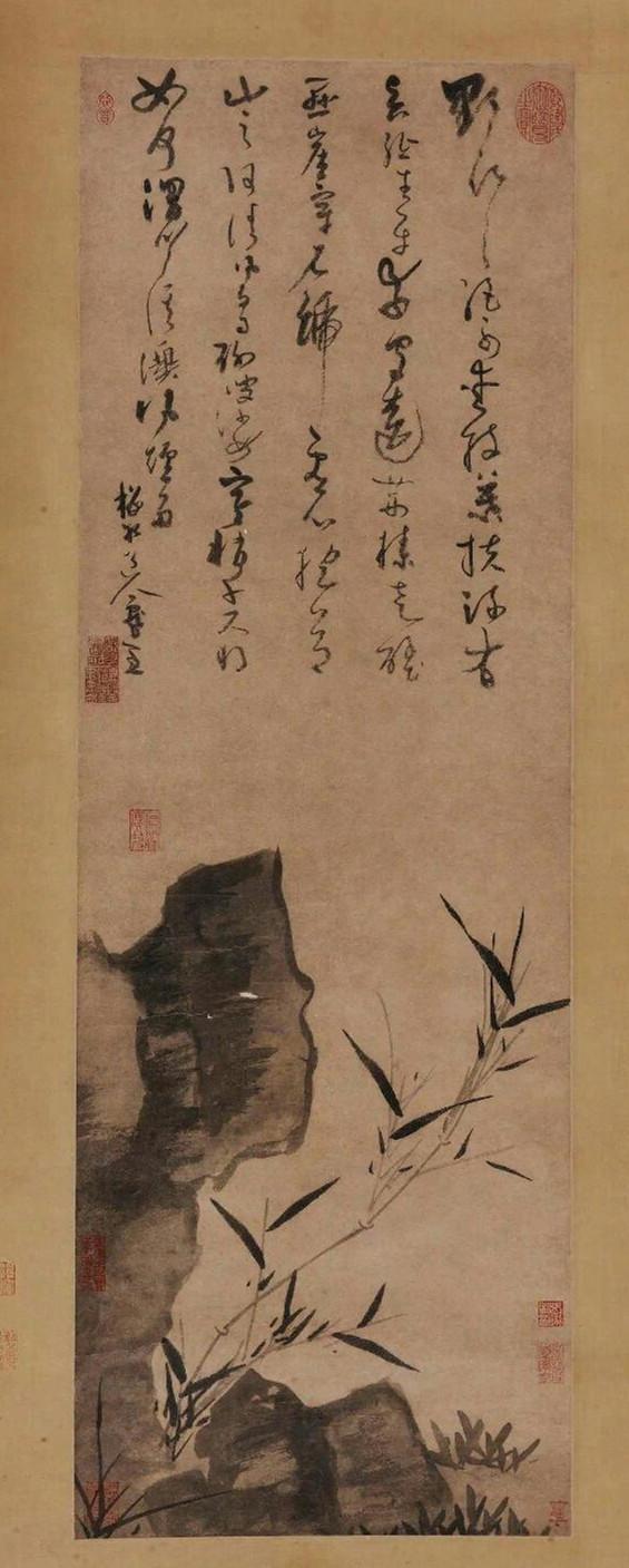 吴镇 《野竹图》吴镇(1280-1354),字仲圭号梅花道人,是"元四家"之一
