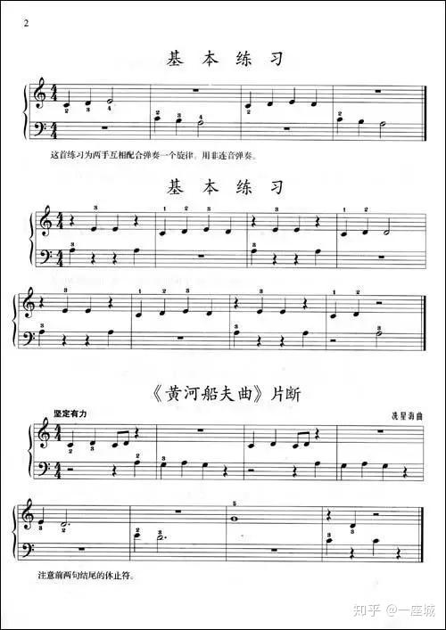 钢琴基础练习曲谱_钢琴练习曲谱