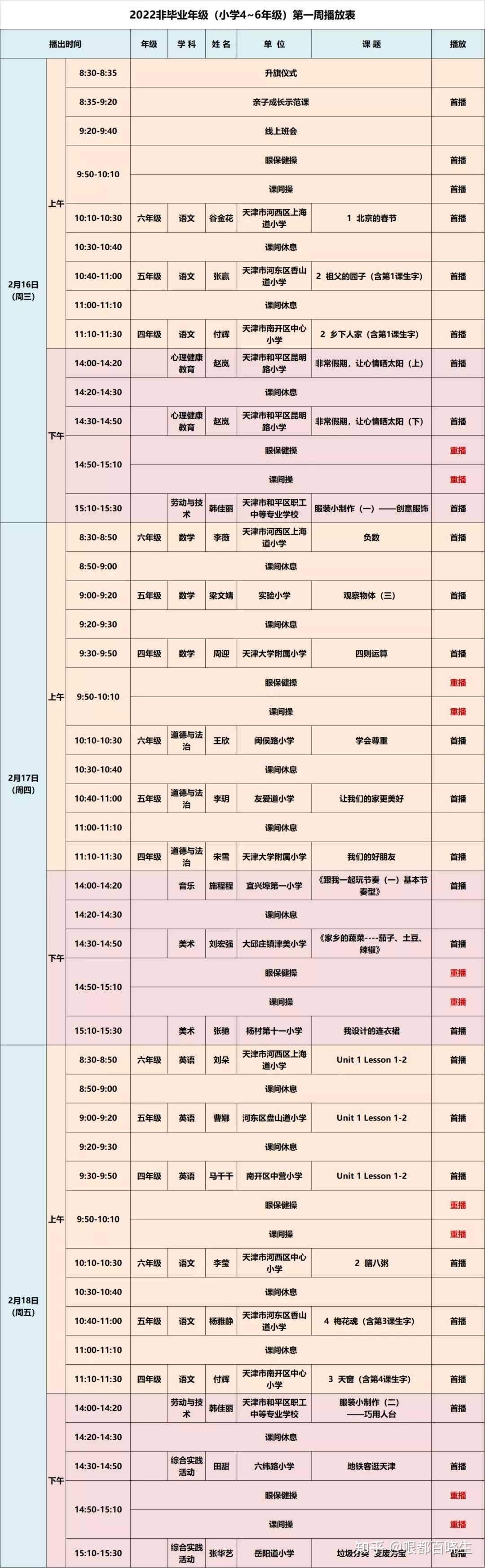 快收藏！各年级第一周课表来了，锁定《广电云课堂》！ - 知乎