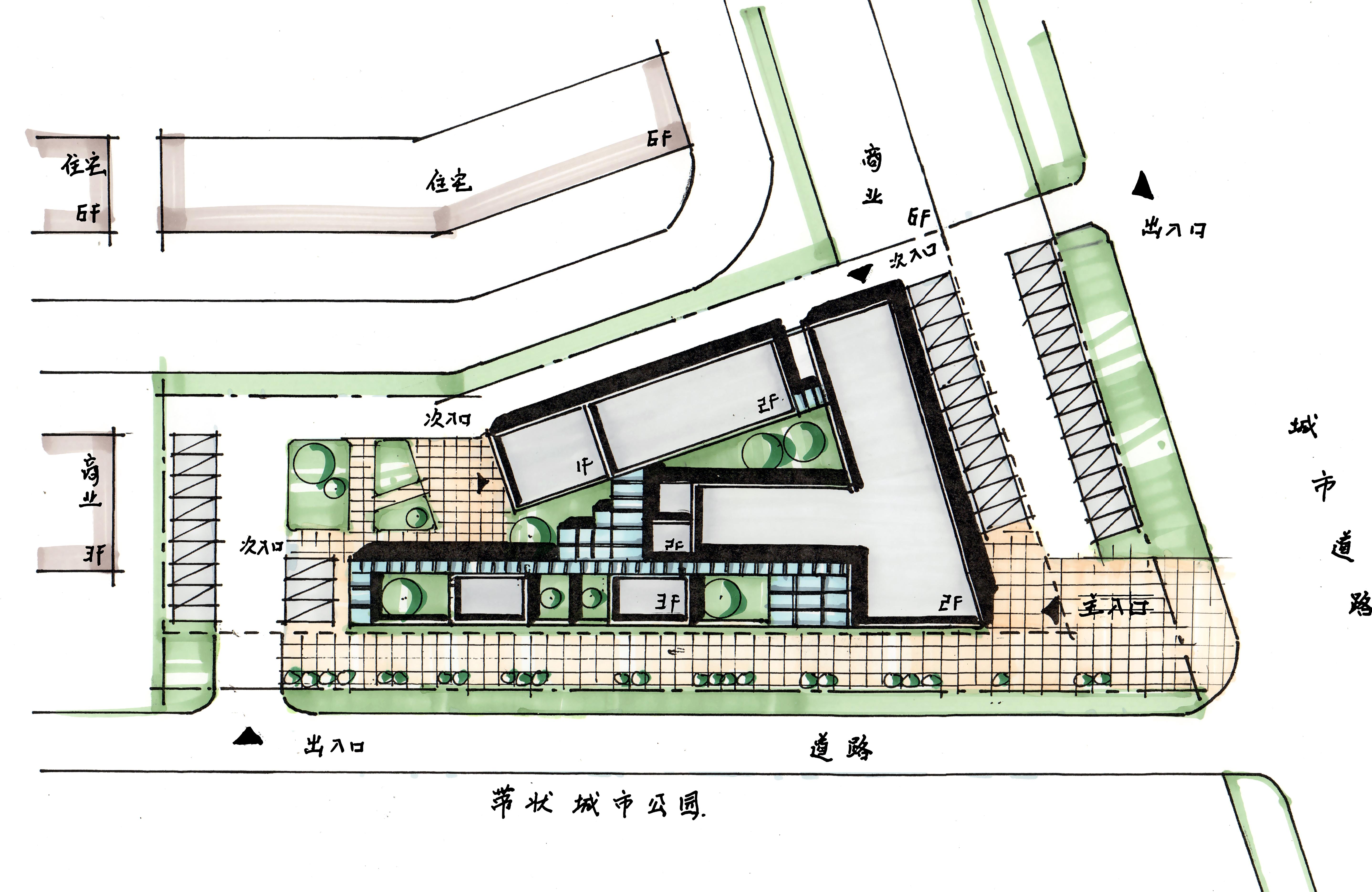 建筑考研快题设计高分总平面图如何进行手绘表现 - 知乎