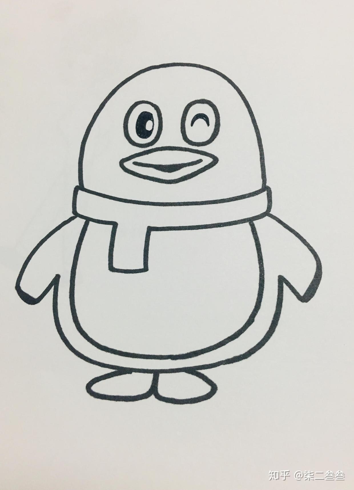 小企鹅的画法步骤教程 简笔画步骤图片💛巧艺网