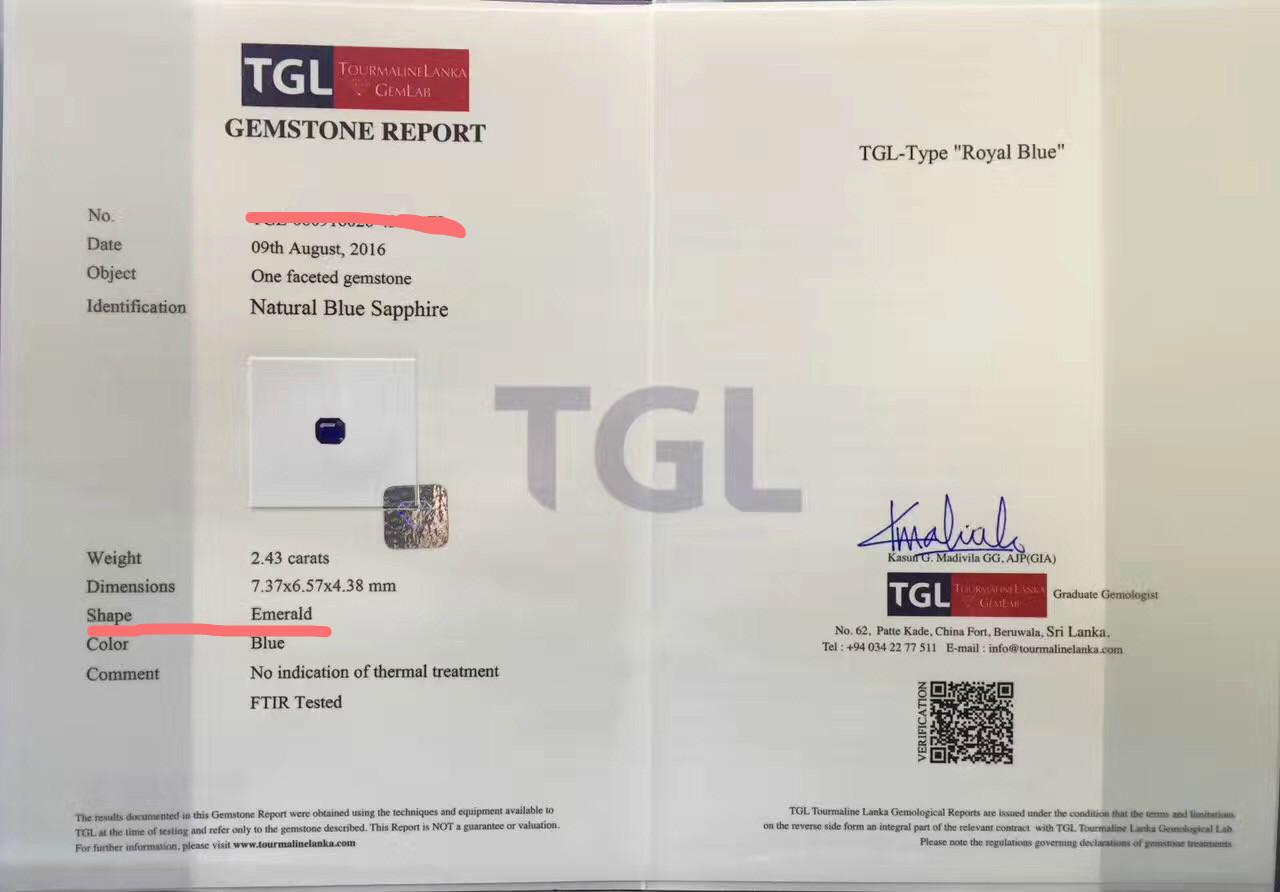 tgl证书只写了:祖母绿切工,配一张黑图,好吧.