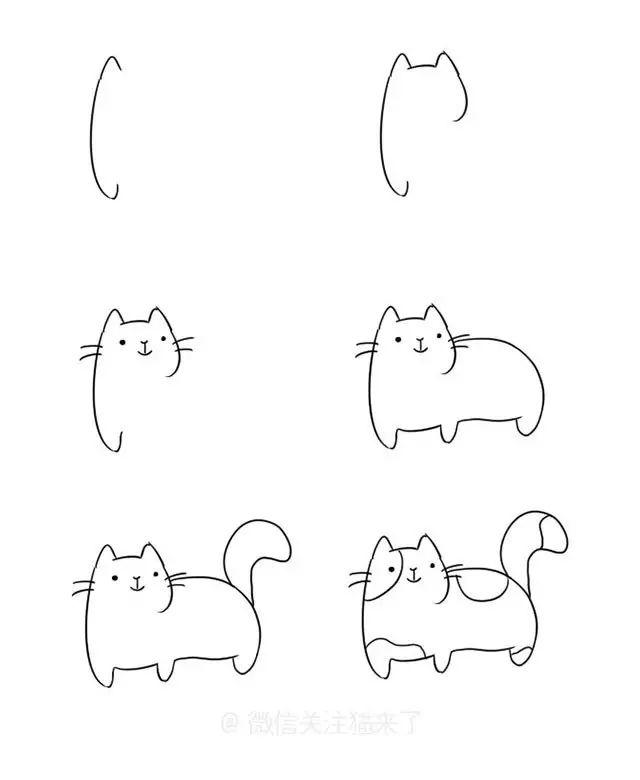 只需要一只黑笔就能画出一只超可爱的喵猫奴必学画猫教程