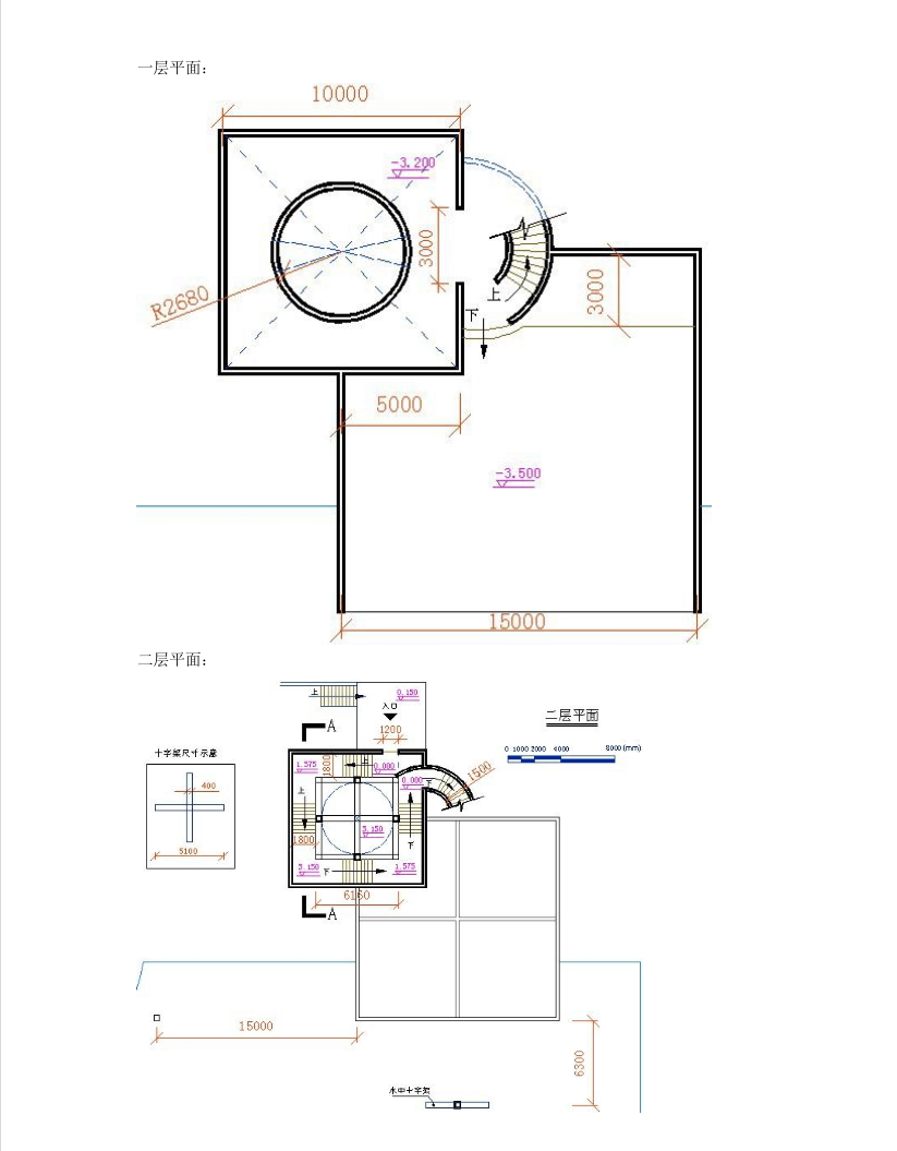 求安藤忠雄水之教堂平立剖,一二层详图,要能看出内部具体结构的,还有