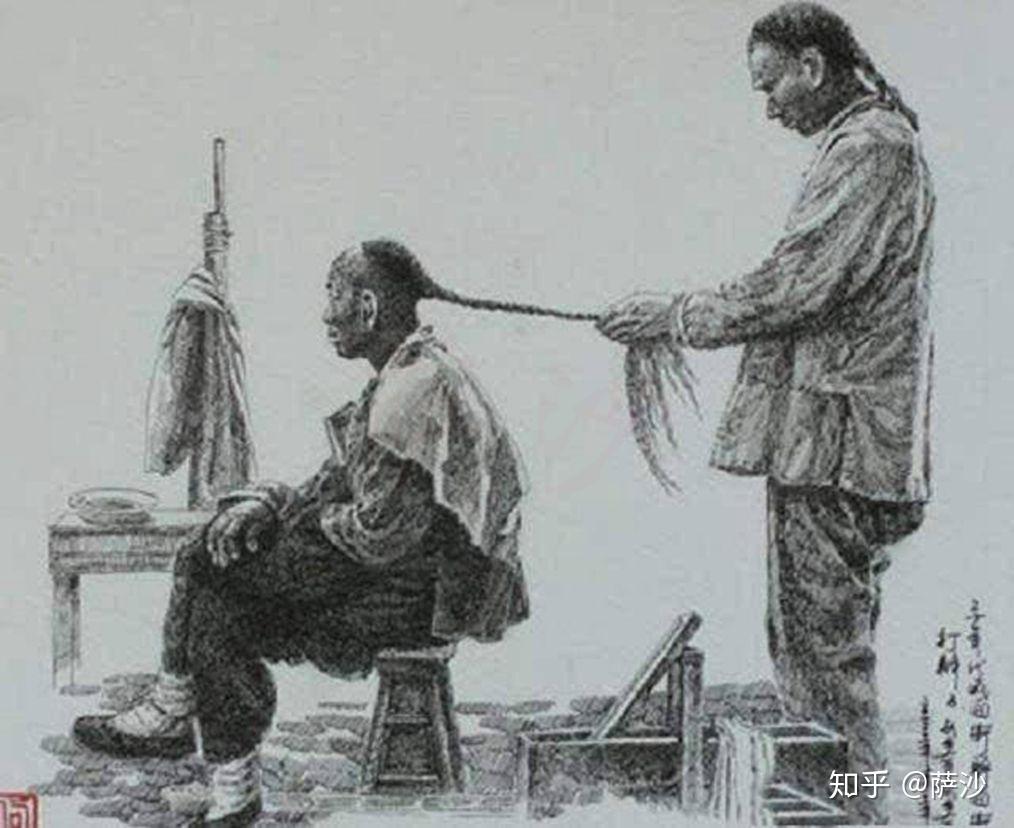 辫子是满清对付汉人最厉害的招数1645年7月21日清朝颁布剃发令