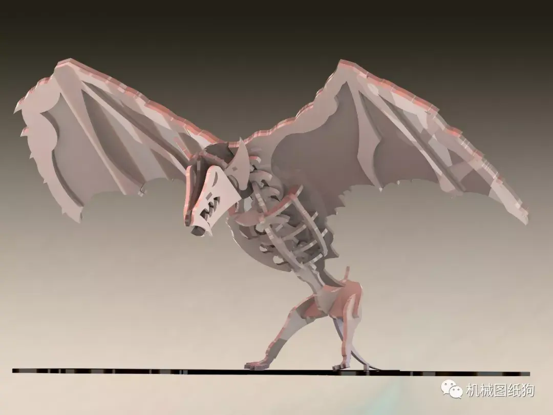 【生活艺术】蝙蝠立体拼装金属模型3d图纸 solidworks设计 附step igs