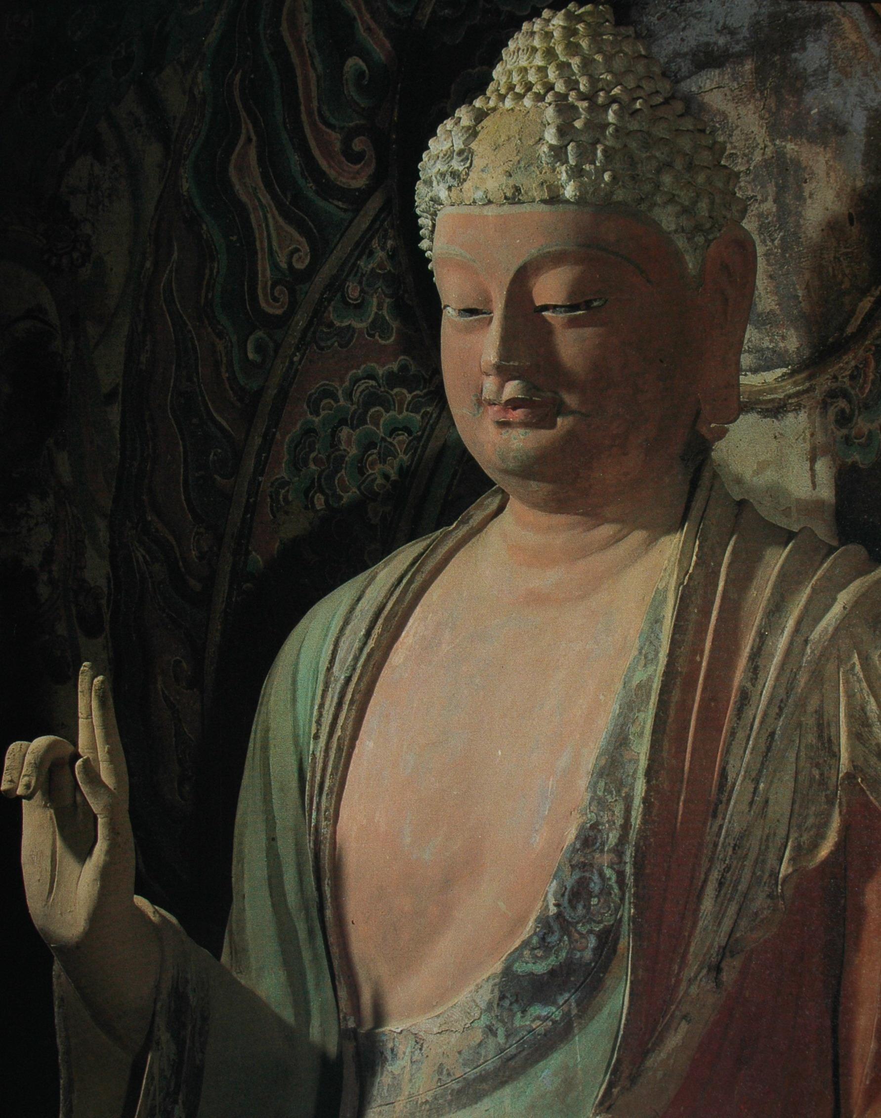 神游千年大美敦煌盛唐45窟西龛彩塑各有神采配合龛顶壁画北壁净土佛国