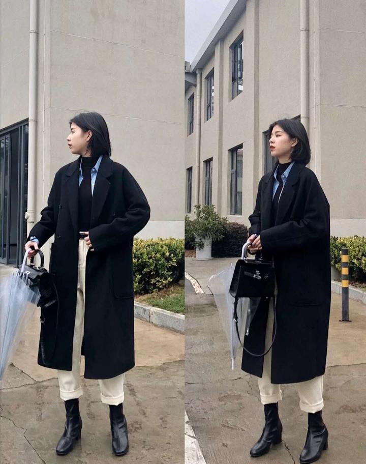 黑色羊绒大衣搭配什么裤子好看 - 知乎