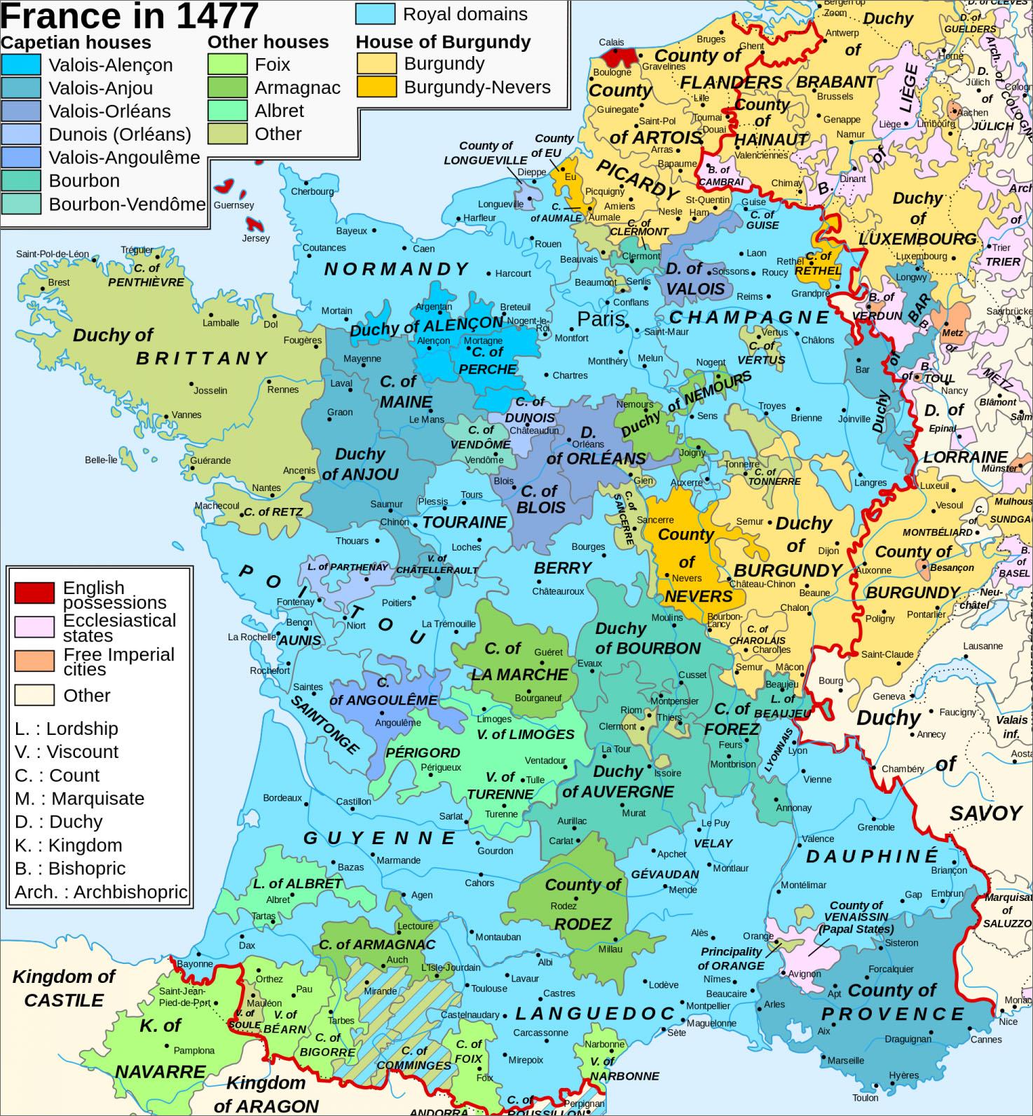 法国封建割据从卡佩10301180到瓦卢瓦1477