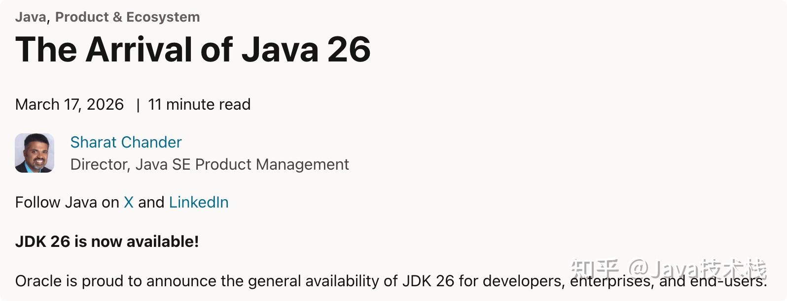 Java 26 发布了， 我人麻了。。 - 知乎