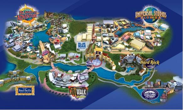 佛罗里达环球影城地图图片