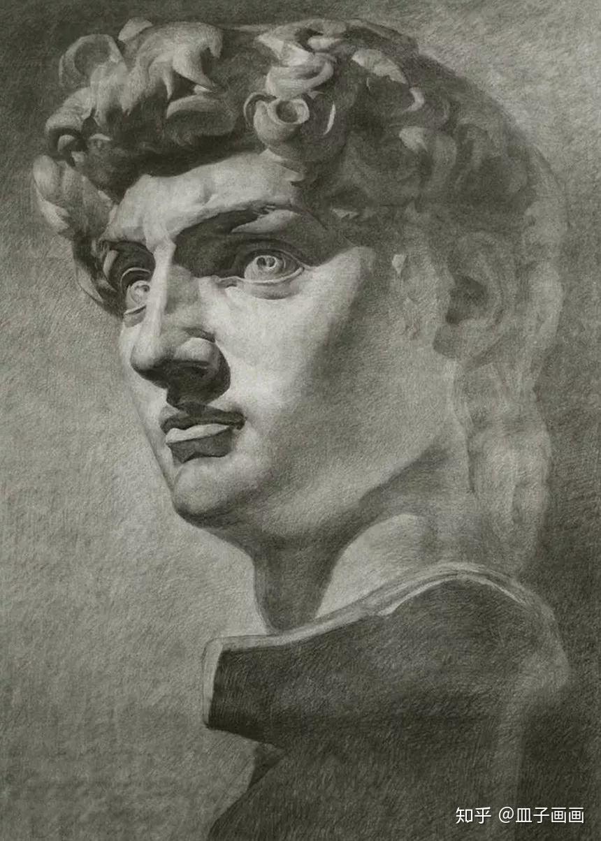 皿子画室素描大卫石膏像精选