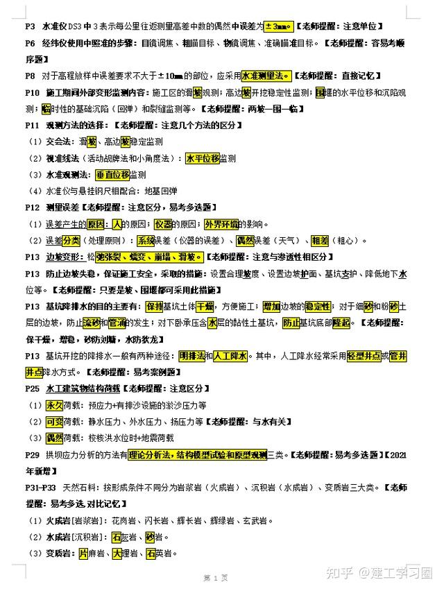 2022一建备考最后一个月，知识点都记住了吗？这份速记口诀收好 知乎 1011