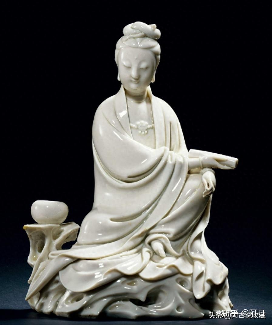 渡海观音。 德化白瓷。 清中期。中国骨董。古美術 渡海观音中国工艺美术大师陈明良德化白瓷渡海观音立观音像18寸