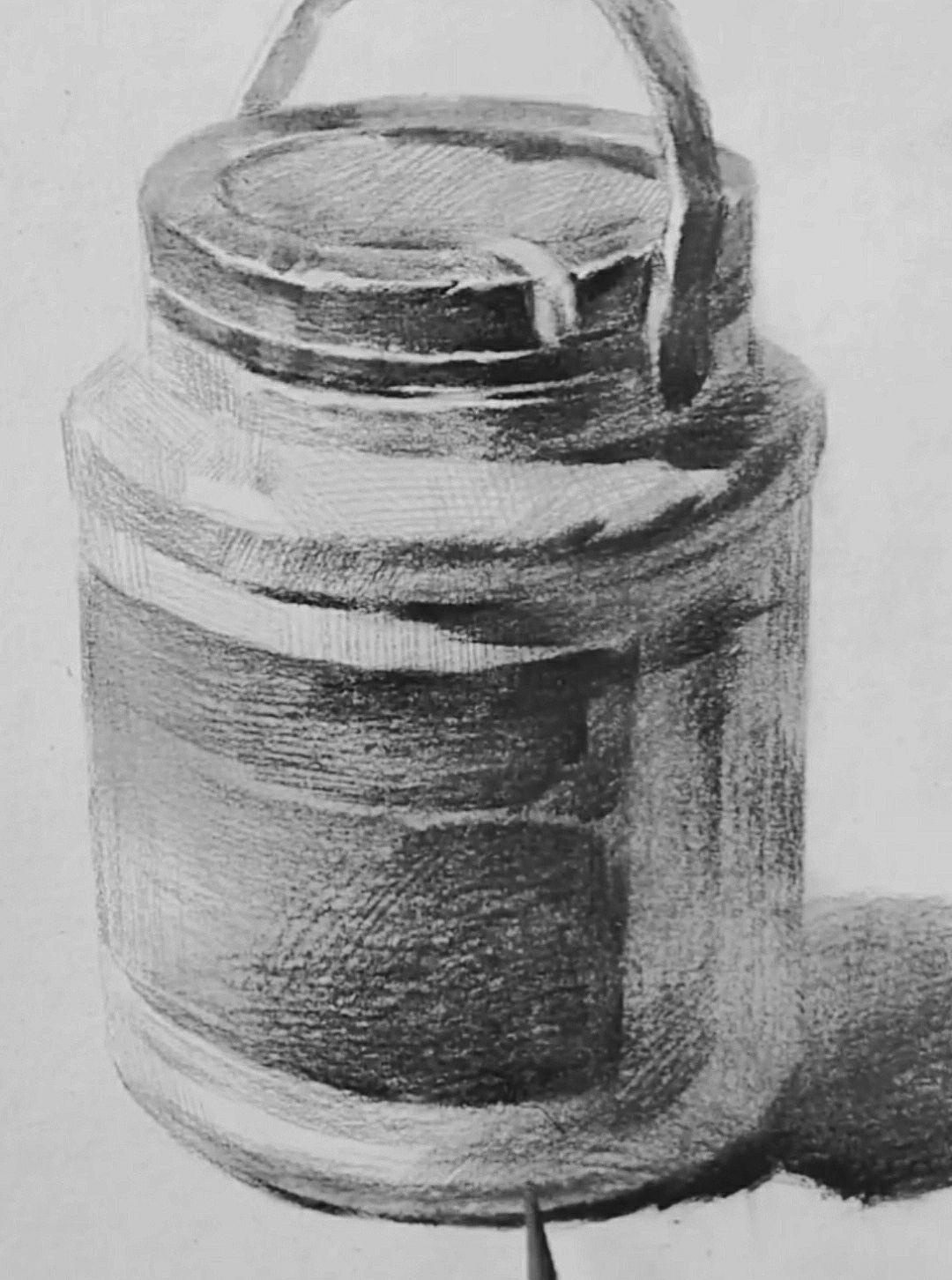 美术生艺考素描单体塑造红酒瓶