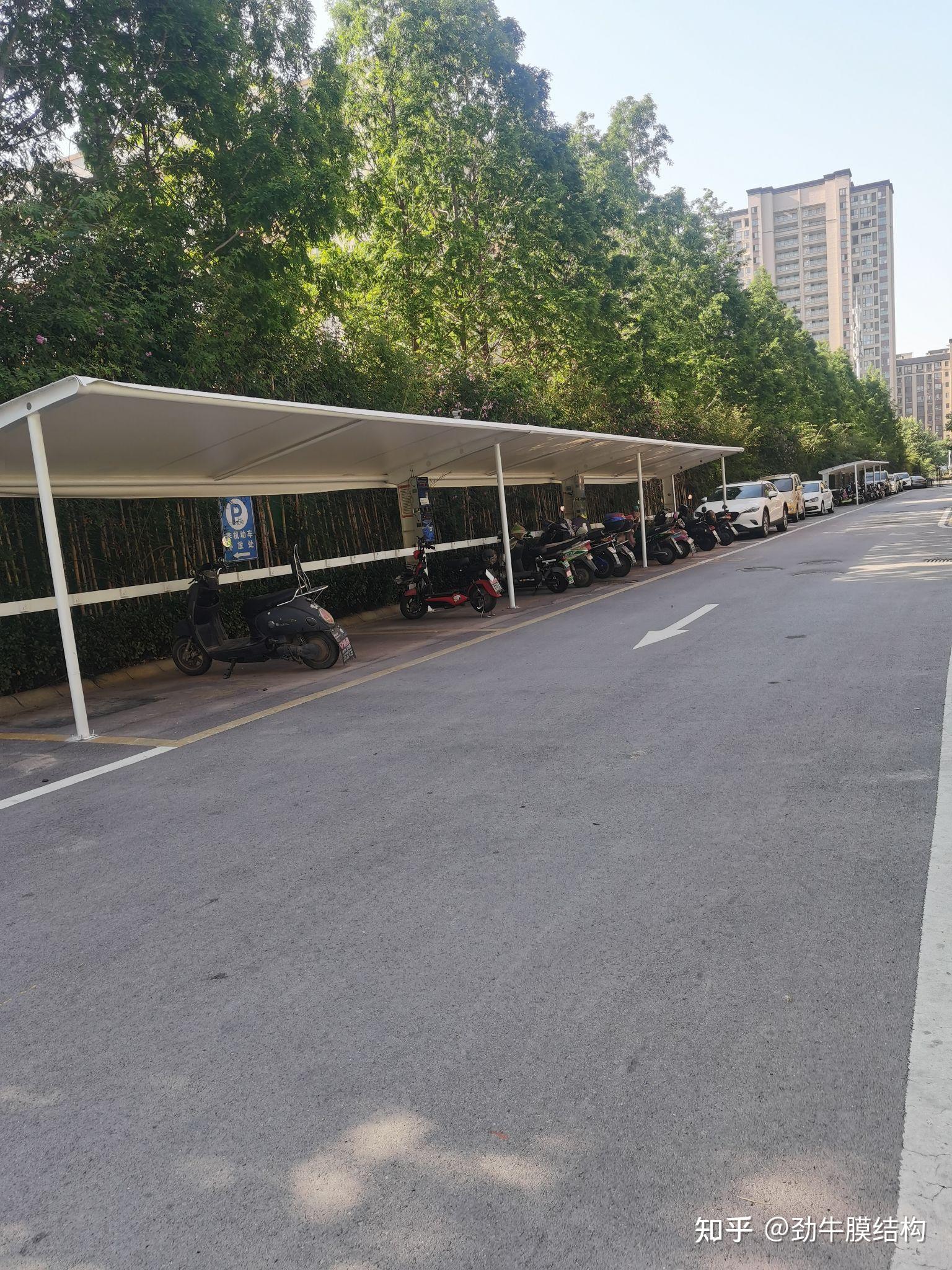 小区改造配套膜结构电动自行车棚