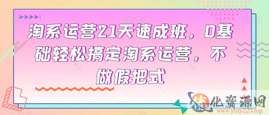 淘系运营21天速成班，0基础轻松搞定淘系运营，不做假把式