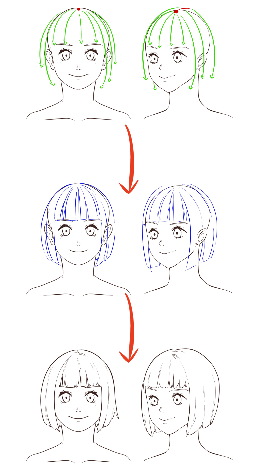 漫画角色头发的绘制技法 part 02 头发的基础绘制方法 - 知乎