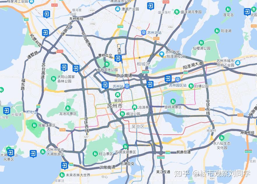 分析交通的话我们主要讲一下苏州各区域高架快速路,地铁,高铁的整体