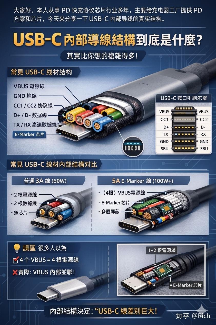 USB-C内部导线结构到底是什么? - 知乎