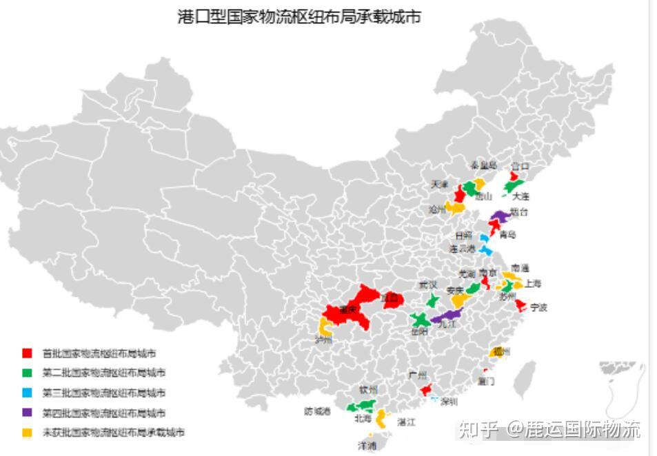六种类型国家物流枢纽区域分布图 - 知乎
