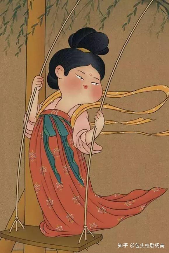 校尉带您欣赏可爱插画超萌的胖脸仕女图