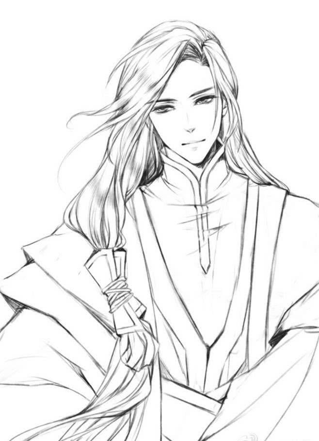 古风人物线稿图临摹